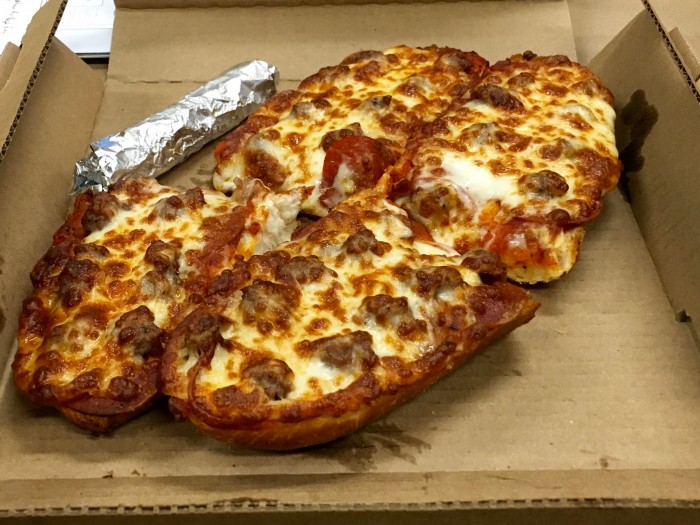 A Pizza Sandwich at Broadway Pizza The Unvegan